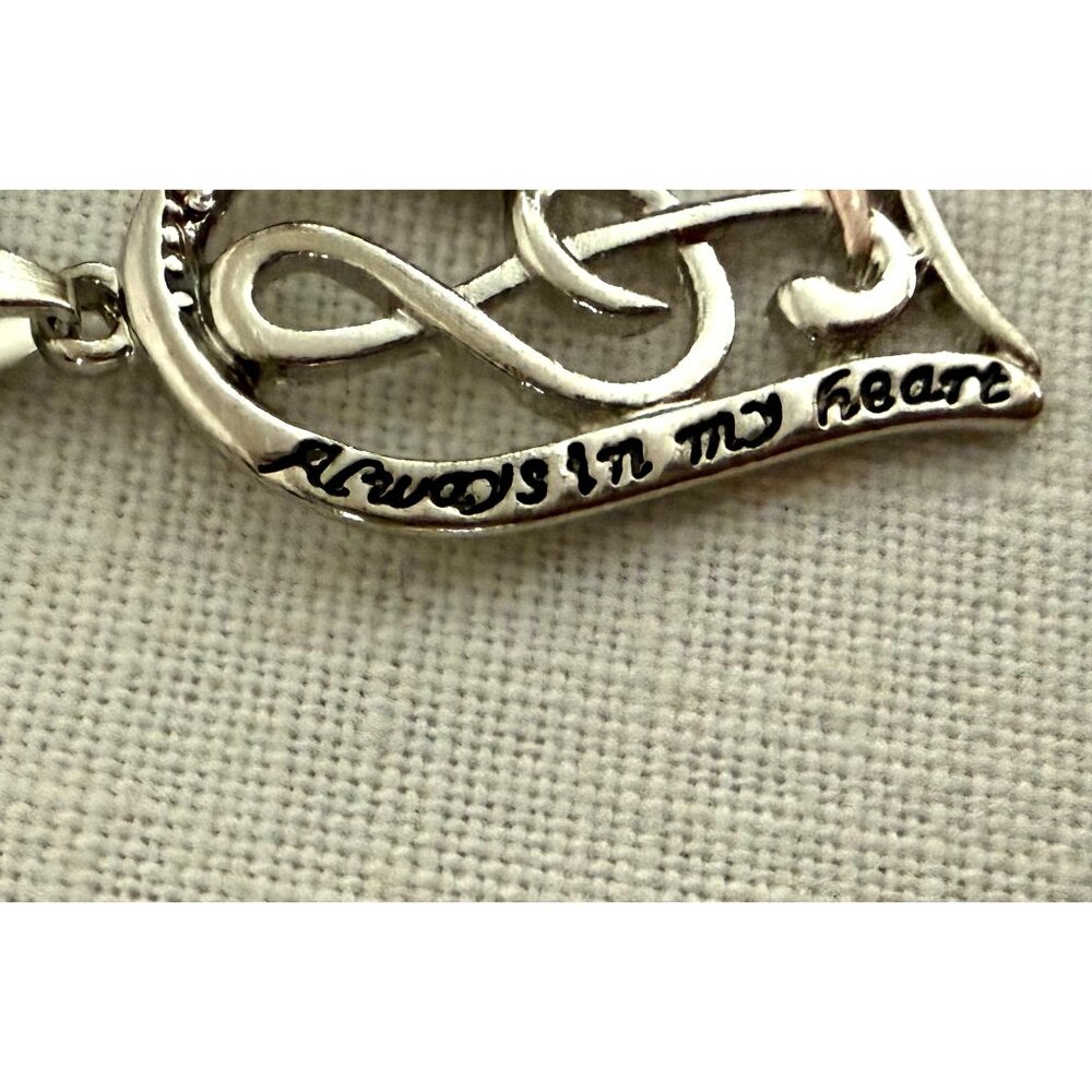 Music Heart Necklace Treble Clef Pendant Silver Tone and Rose Valentine Gift - Picture 4 of 10